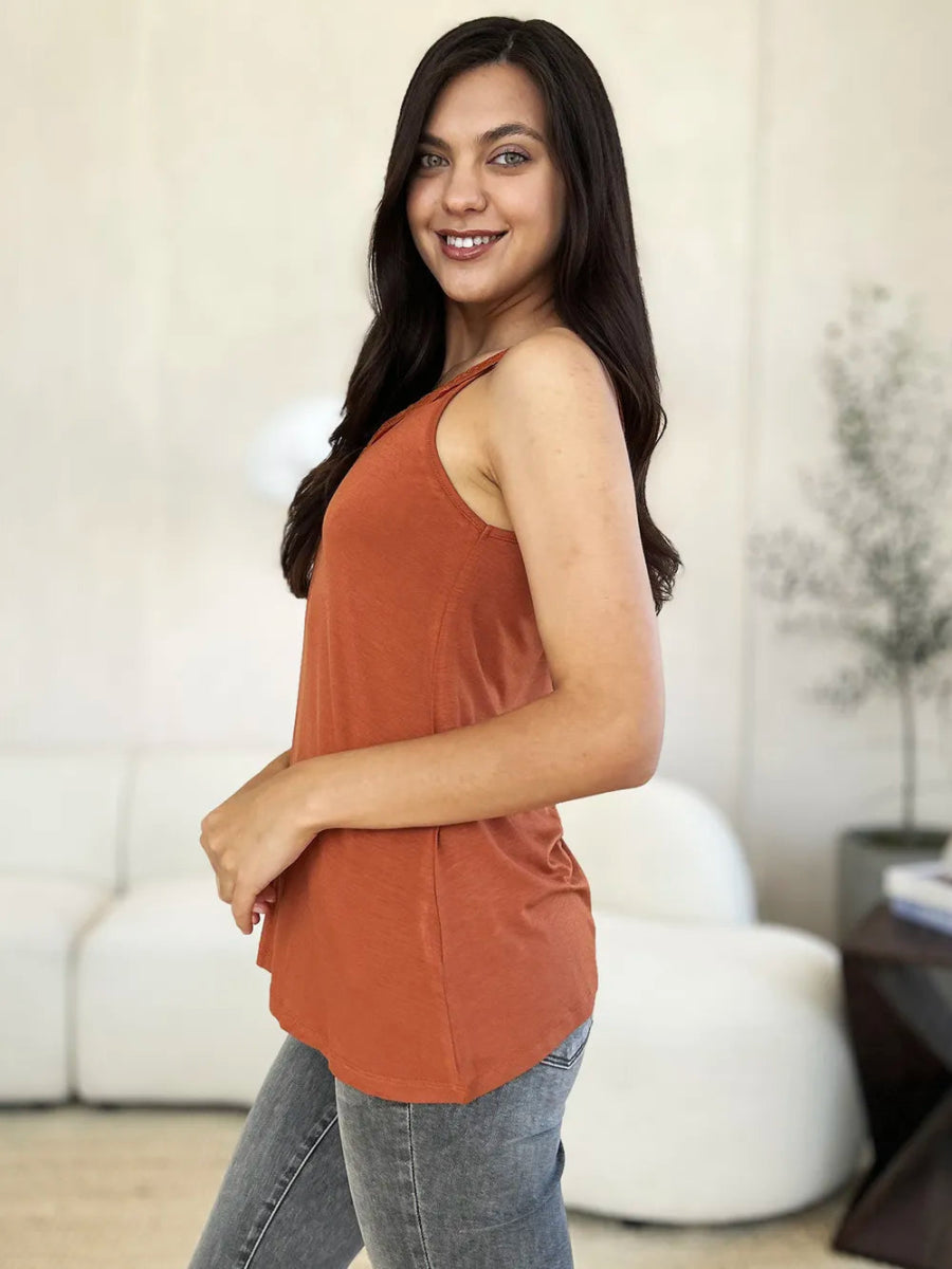 V-Neck Lace Trim Tank Top For Layered Everyday Wear