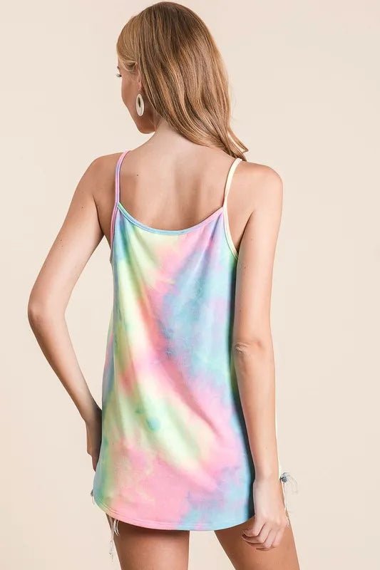 Caged Neck Terry Knit Camisole – Tie Dye Style