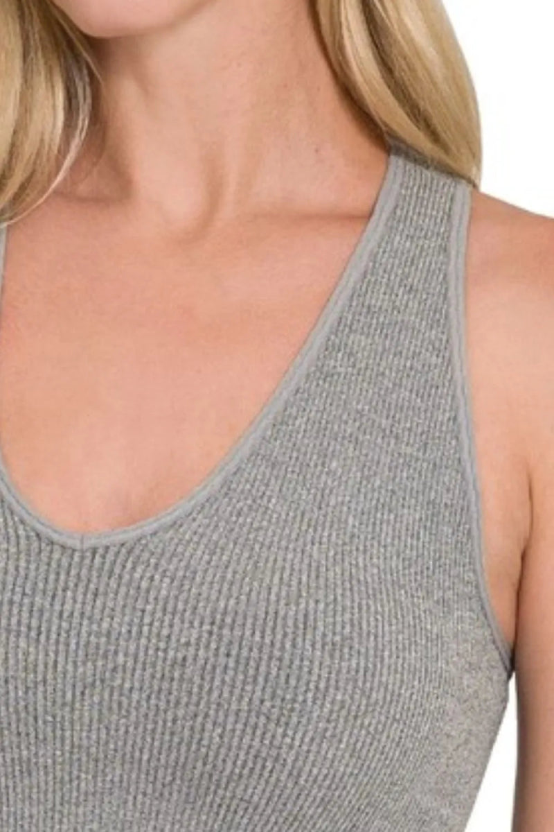 Ribbed Racerback Seamless Bra Tank Top – S/M to L/XL