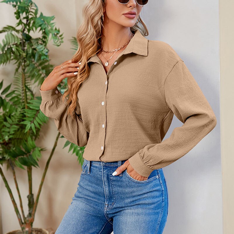 Women's Basic Oversized Polyester Shirt