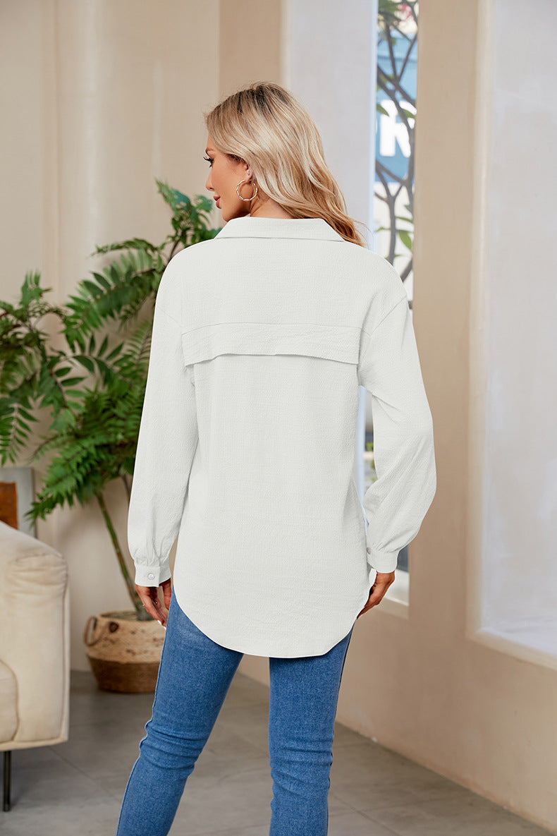 Women's Basic Oversized Polyester Shirt