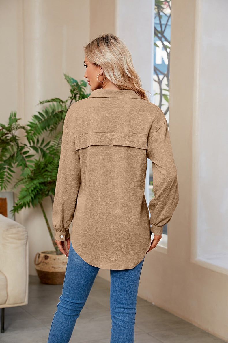 Women's Basic Oversized Polyester Shirt