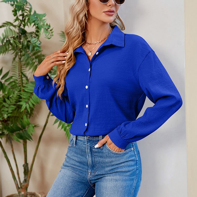 Women's Basic Oversized Polyester Shirt