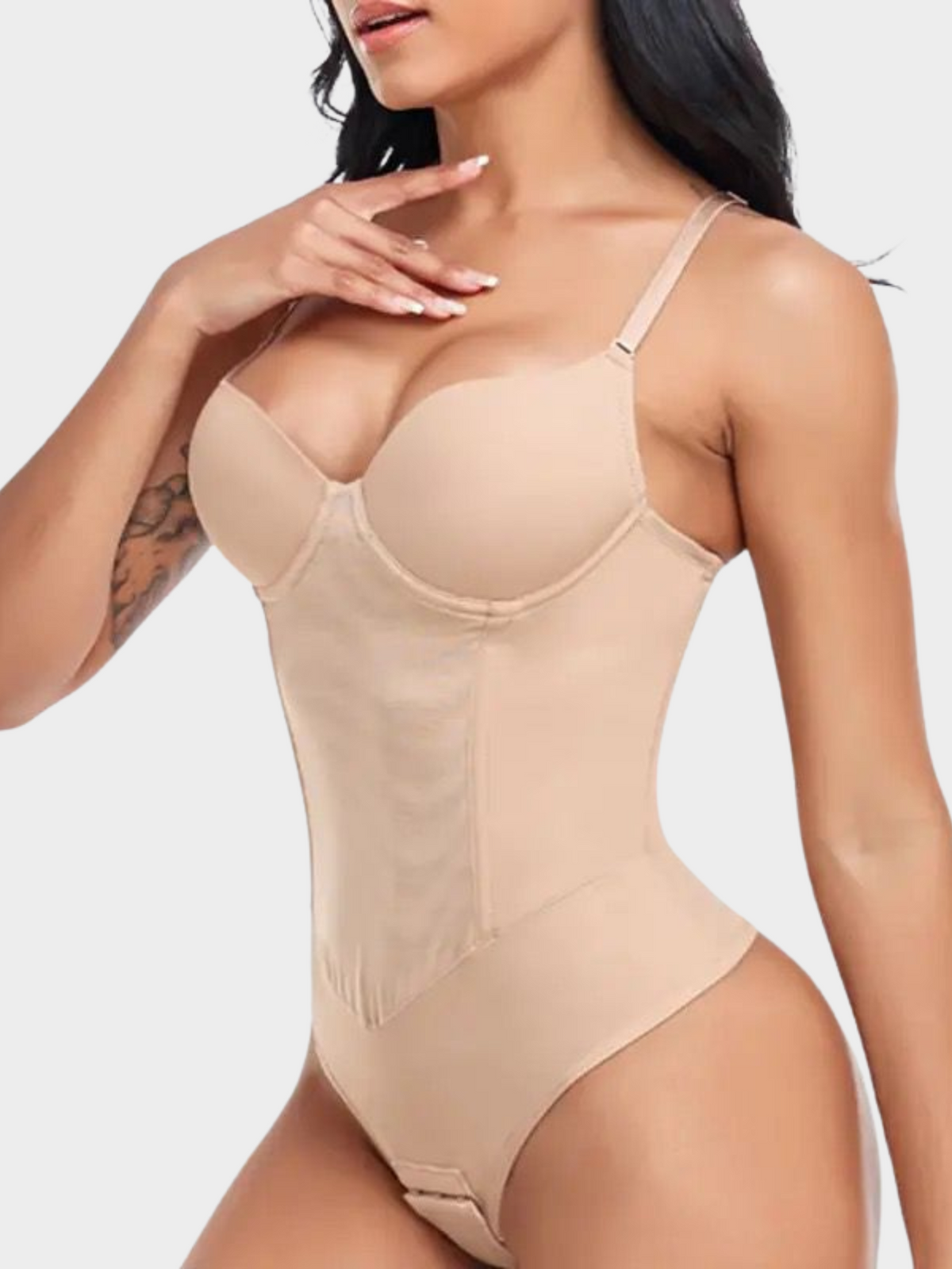 Body Modelador Suit Modern Shape Slim Com Bojo Tanga Fio