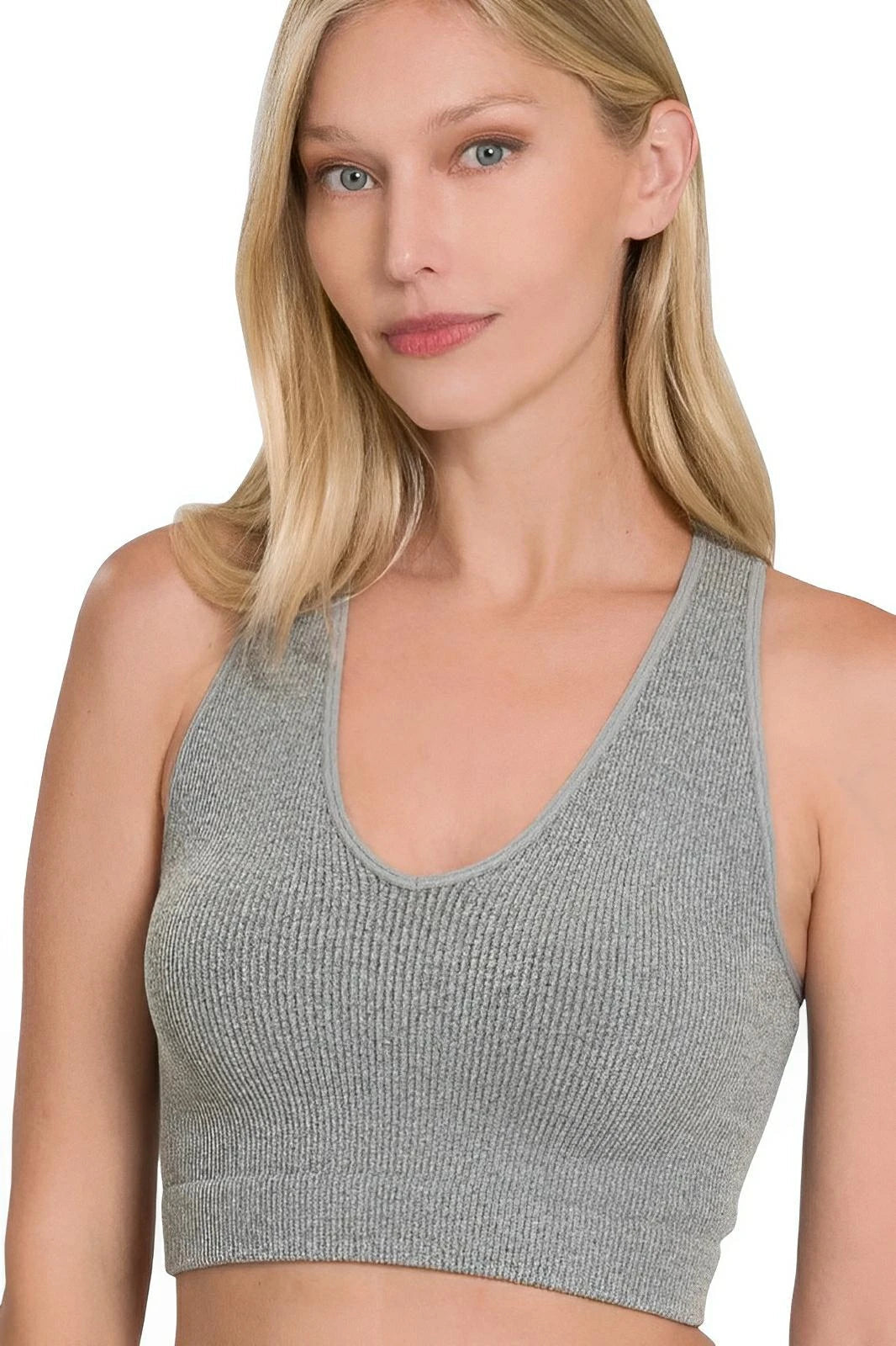 Ribbed Racerback Seamless Bra Tank Top – S/M to L/XL