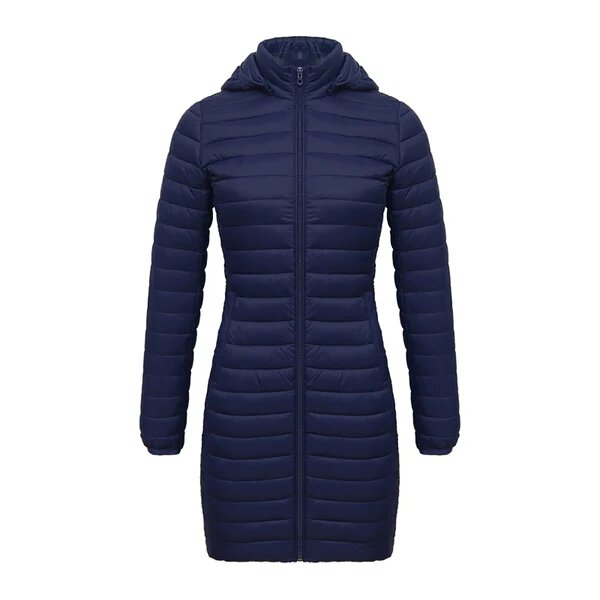 Jaqueta Feminina Puffer Snow Hooded Azul Marinho