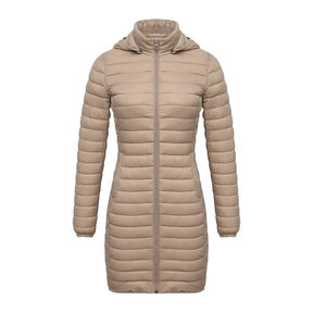 Jaqueta Feminina Puffer Snow Hooded Bege