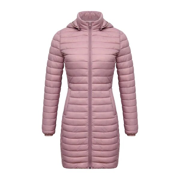 Jaqueta Feminina Puffer Snow Hooded Rosa