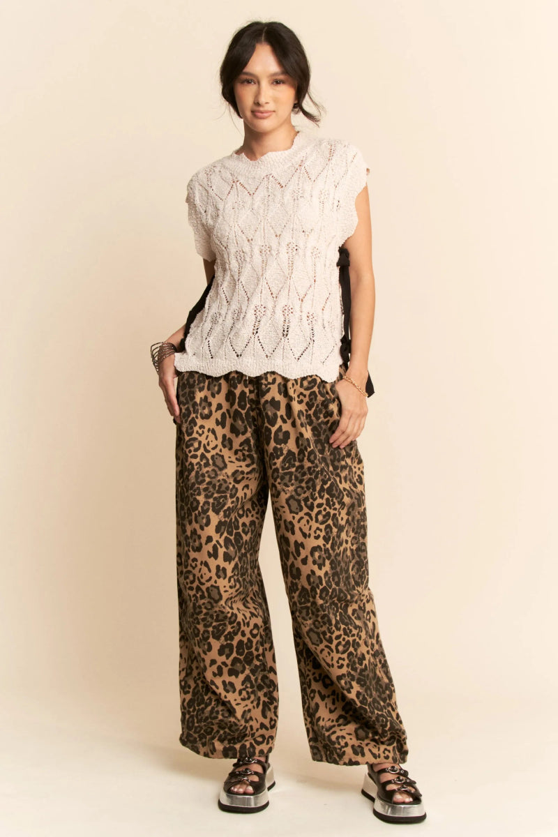 Ribbon Bow Ties Scalloped Trim Knit Crop Top – Chic Fit