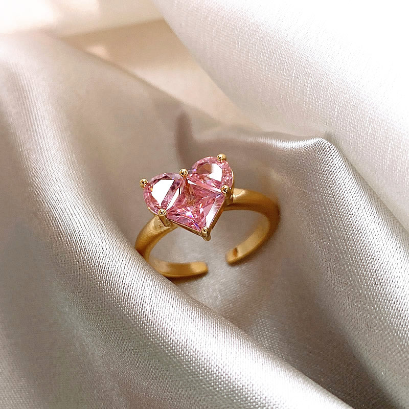 Women's Luminous Crystal Heart Ring